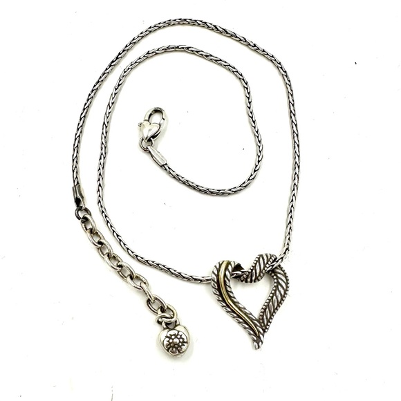 Brighton Callie Two Tone Heart Slide Pendant Necklace - Picture 5 of 8
